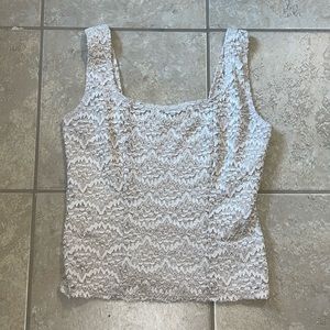 cream lacy tank top